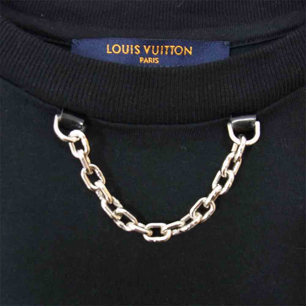LOUIS VUITTON ルイ・ヴィトン 20SS 国内正規品 ICONS チェーン 反転 ロゴ Tシャツ ブラック系 XL【中古】