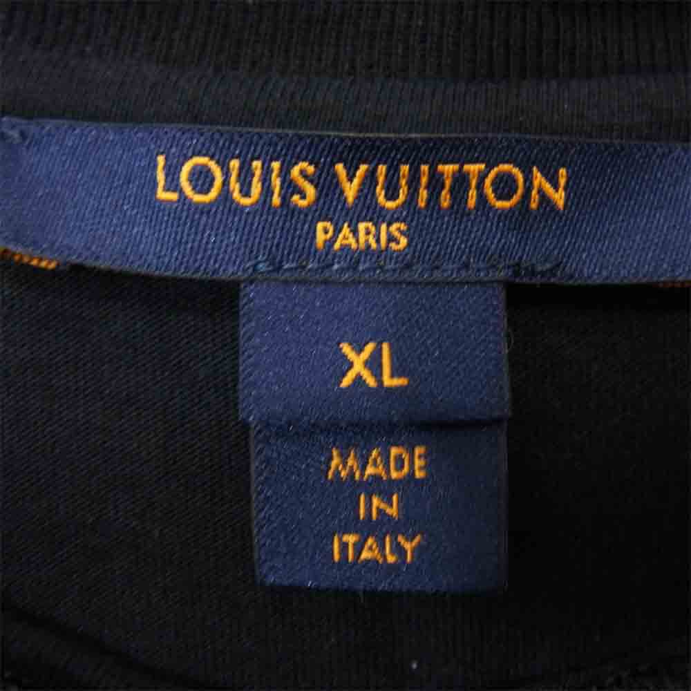 LOUIS VUITTON ルイ・ヴィトン 20SS 国内正規品 ICONS チェーン 反転 ロゴ Tシャツ ブラック系 XL【中古】