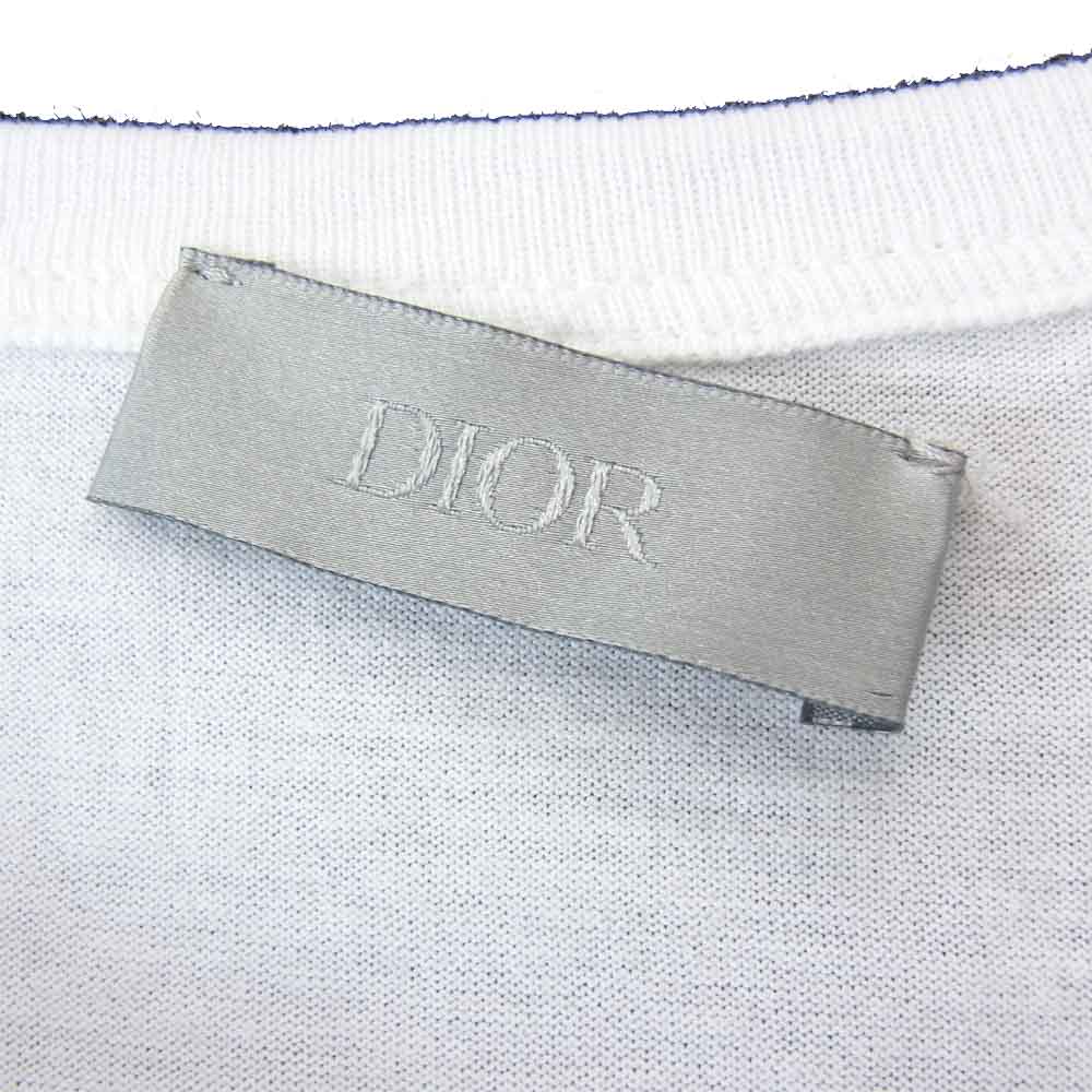 DIOR HOMME ディオールオム 20AW 033J600D0589 × STUSSY 半袖 Tシャツ ホワイト系 ライトグリーン系 L【中古】