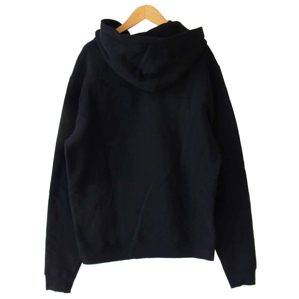 SAINT LAURENT サンローラン 20AW 631086 YBVB フィフティーズ シグネチャーフーディー ロゴプリント パーカー ブラック系 オフホワイト系 L【美品】【中古】