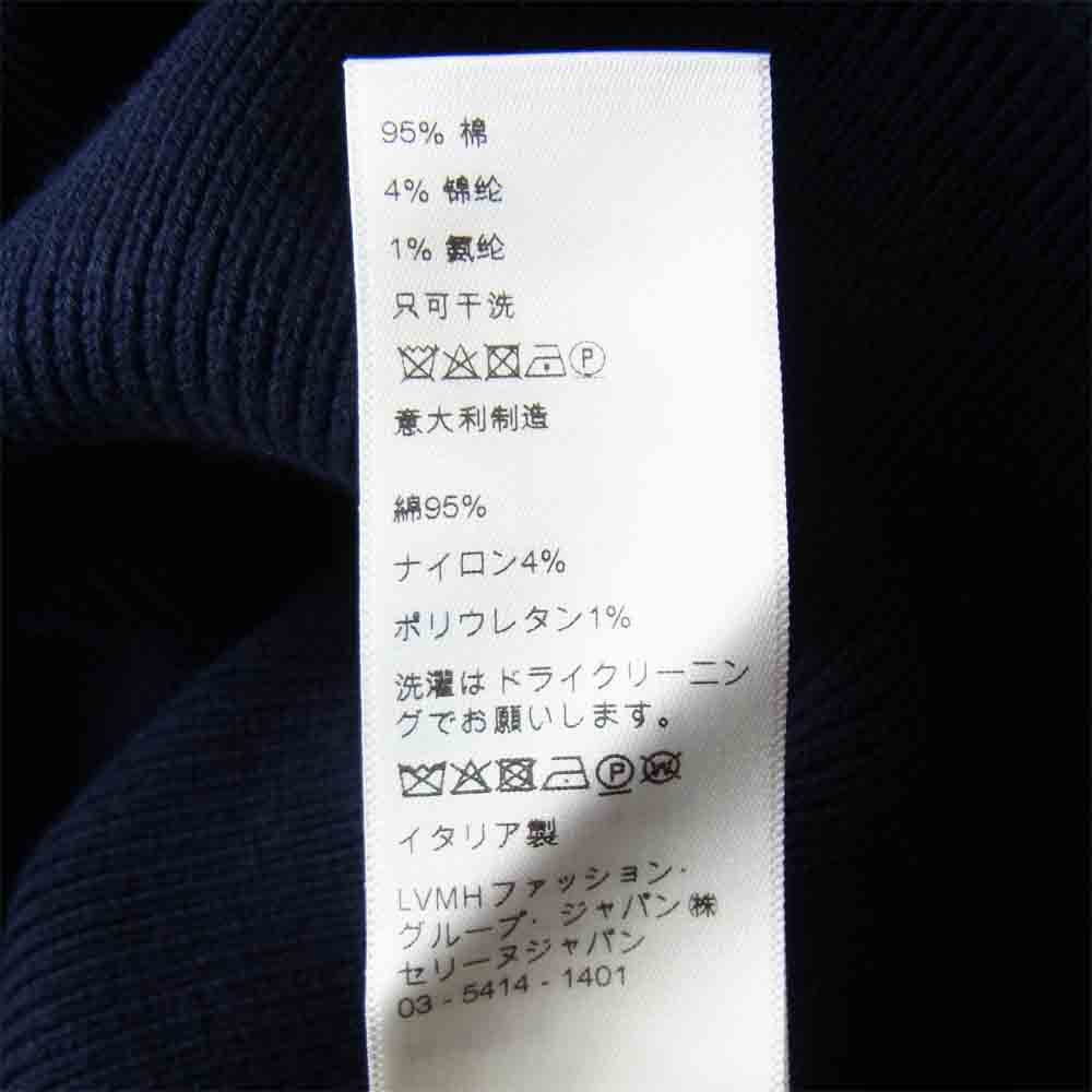 CELINE セリーヌ メンズ フロック クルーネック セーター ロゴパッチ ニット ネイビー系 オフホワイト系 XL【美品】【中古】