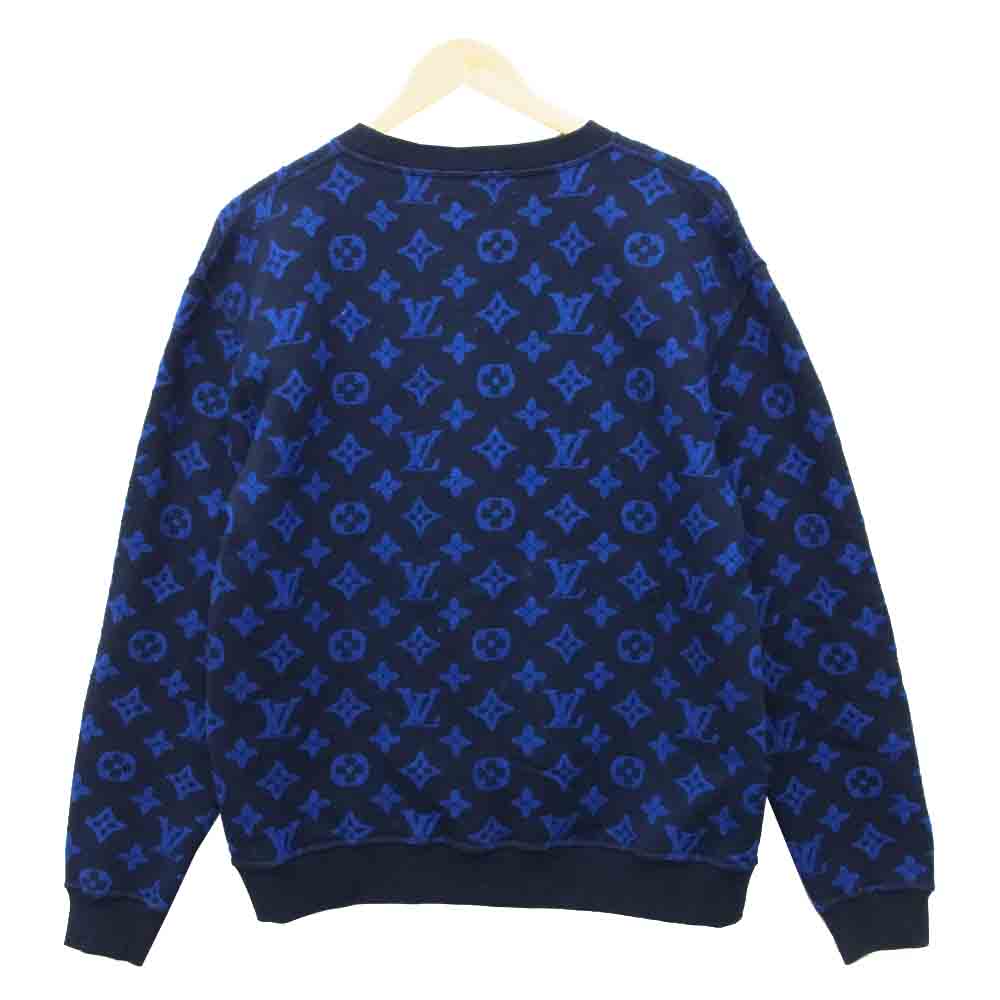 LOUIS VUITTON ルイ・ヴィトン 1A5CPP モノグラム ジャガード クルーネック スウェット ブラック系 ブルー系 S【中古】