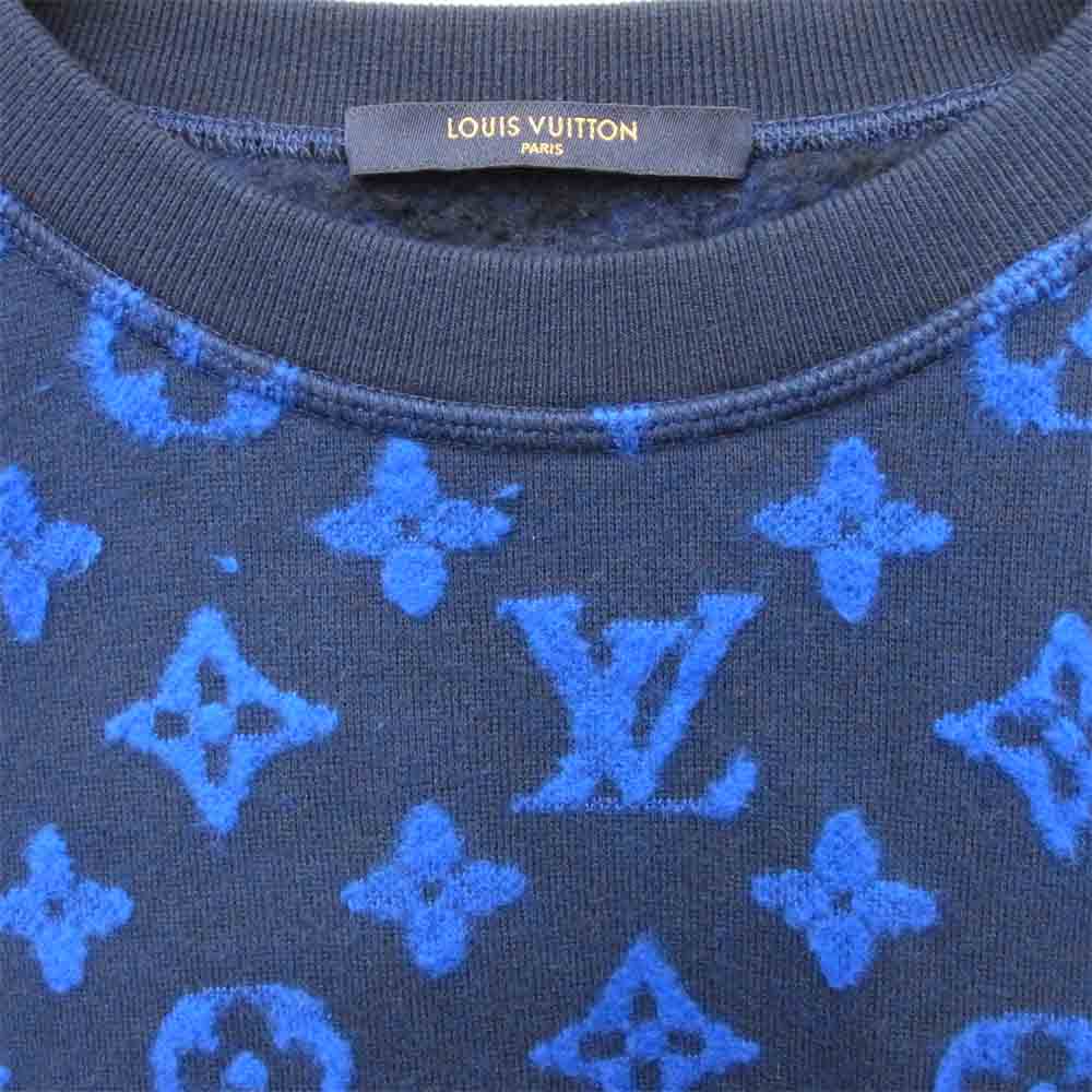 LOUIS VUITTON ルイ・ヴィトン 1A5CPP モノグラム ジャガード クルーネック スウェット ブラック系 ブルー系 S【中古】