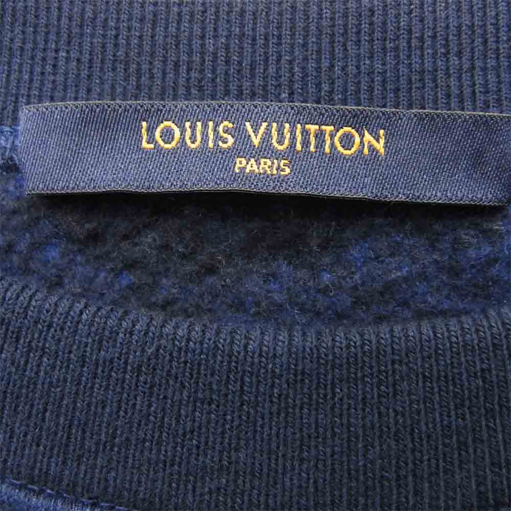 LOUIS VUITTON ルイ・ヴィトン 1A5CPP モノグラム ジャガード クルーネック スウェット ブラック系 ブルー系 S【中古】