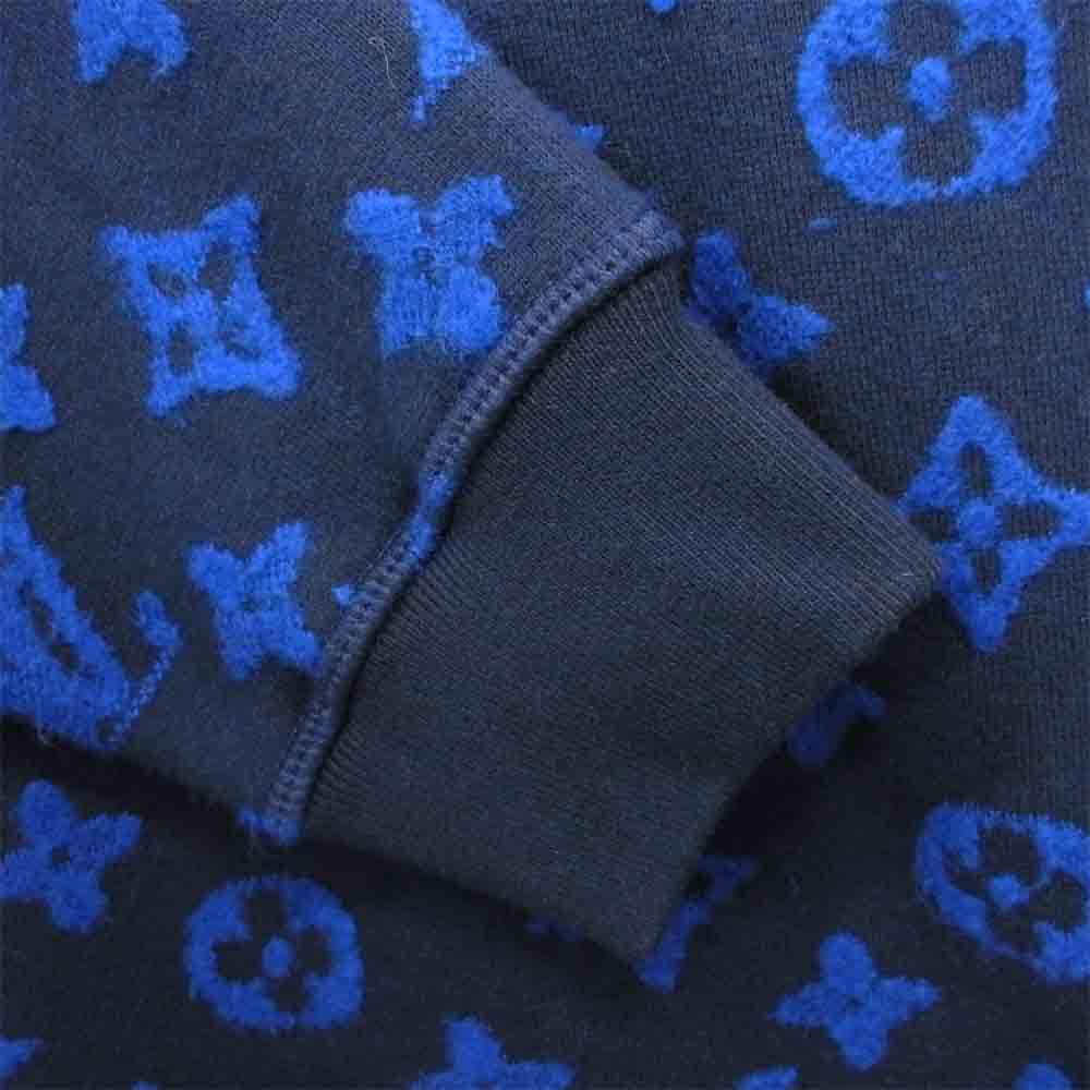 LOUIS VUITTON ルイ・ヴィトン 1A5CPP モノグラム ジャガード クルーネック スウェット ブラック系 ブルー系 S【中古】
