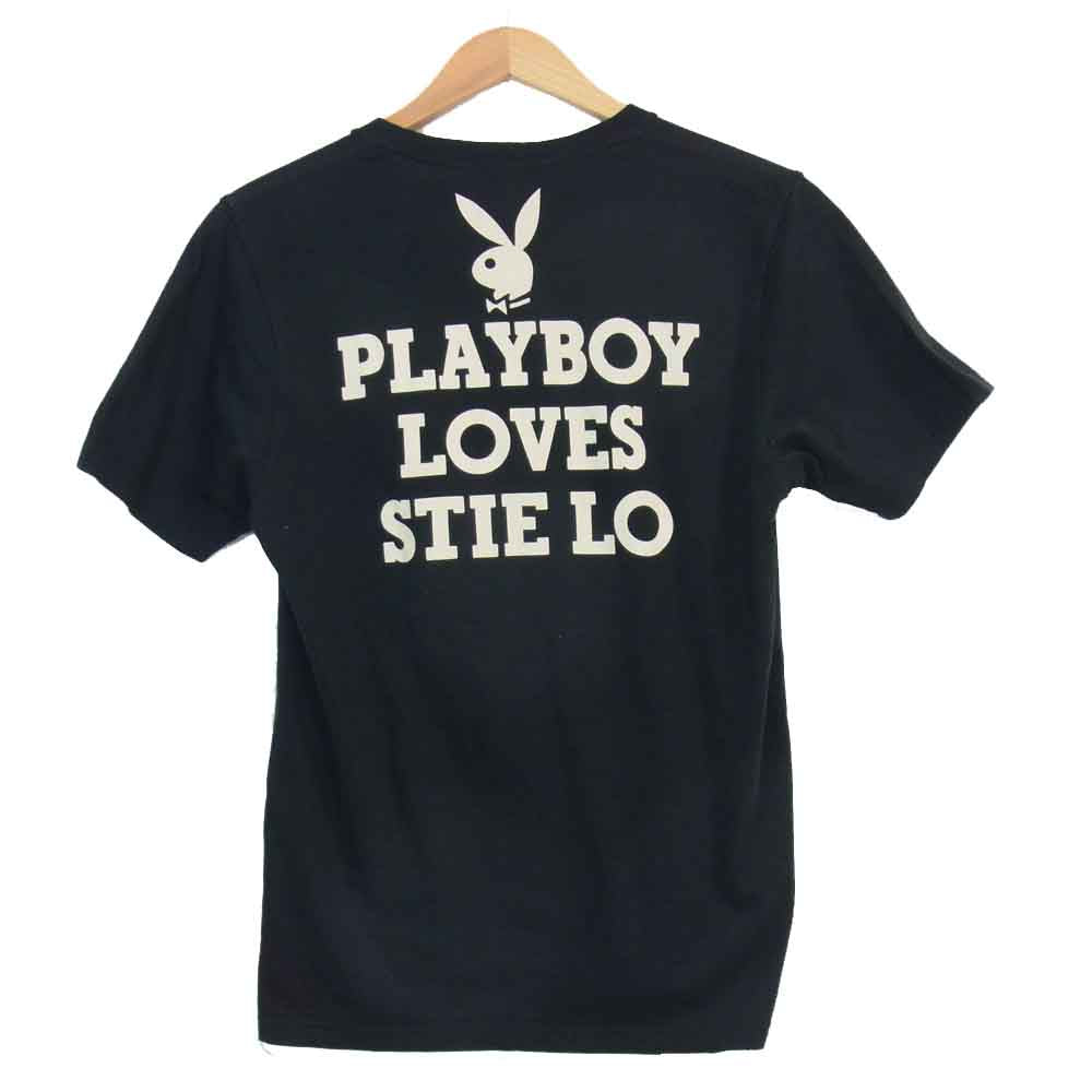 HYSTERIC GLAMOUR ヒステリックグラマー 1234CT08 × PLAY BOY プレイボーイ スティーロー 野口強 Tシャツ ブラック系 M【新古品】【未使用】【中古】