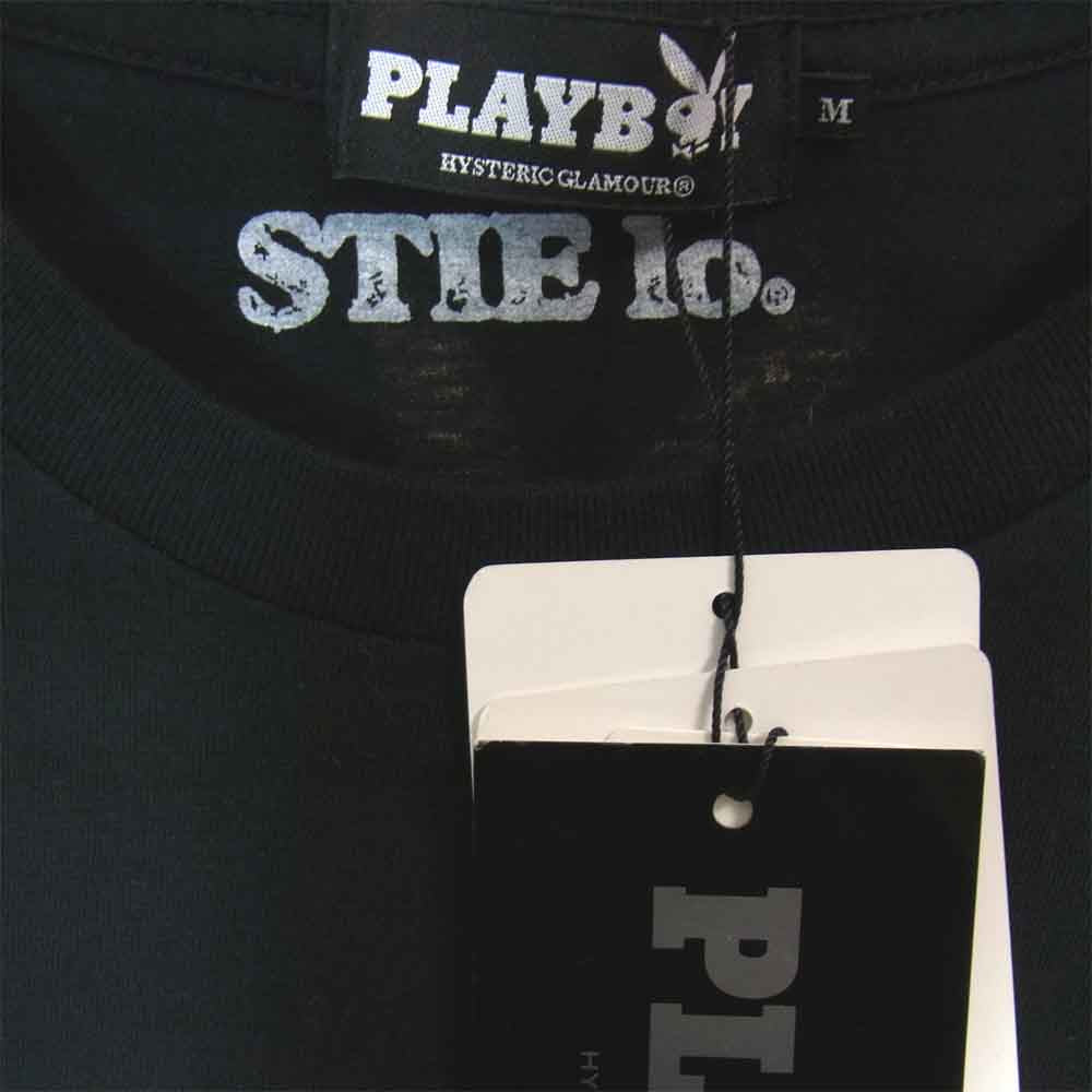 HYSTERIC GLAMOUR ヒステリックグラマー 1234CT08 × PLAY BOY プレイボーイ スティーロー 野口強 Tシャツ ブラック系 M【新古品】【未使用】【中古】