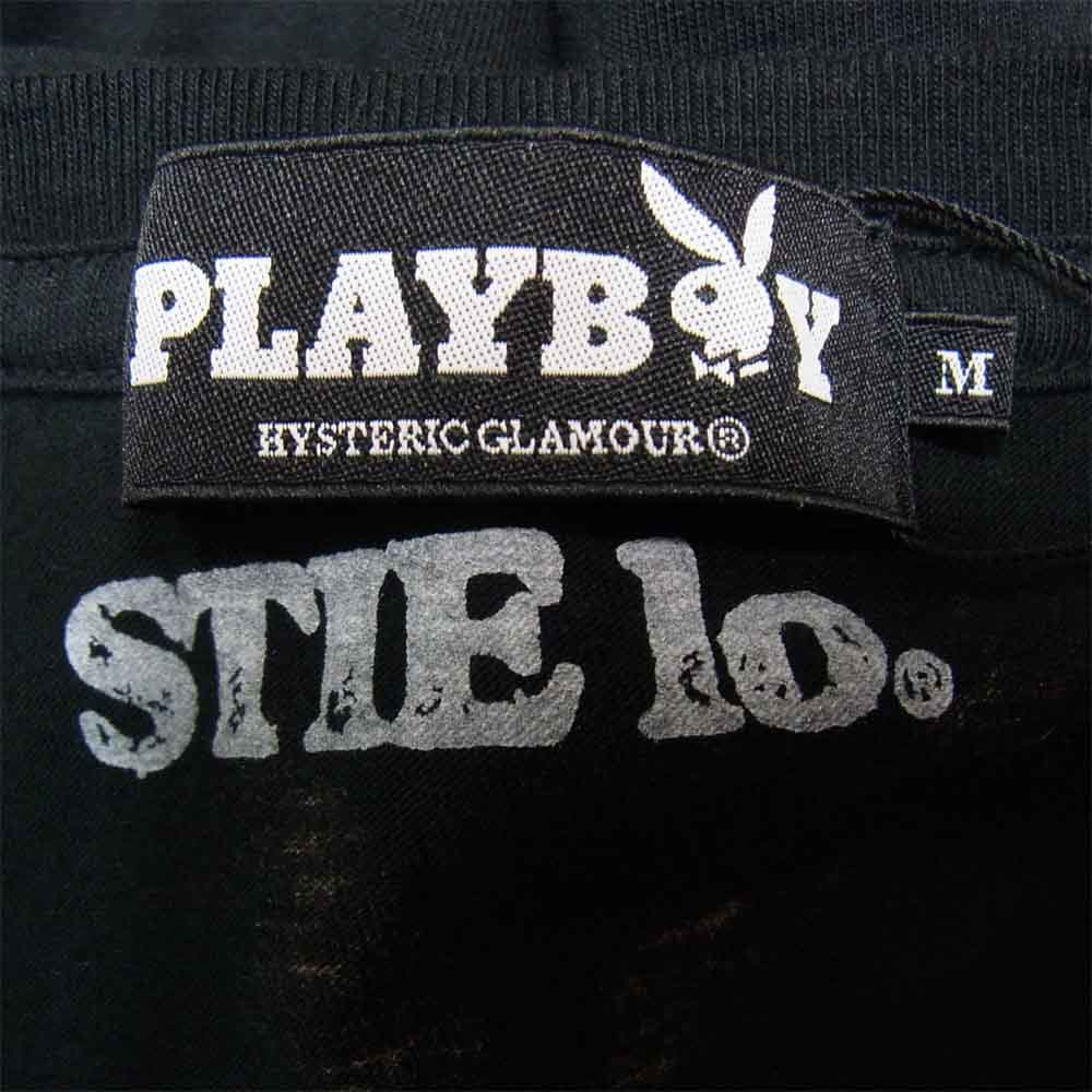 HYSTERIC GLAMOUR ヒステリックグラマー 1234CT08 × PLAY BOY プレイボーイ スティーロー 野口強 Tシャツ ブラック系 M【新古品】【未使用】【中古】