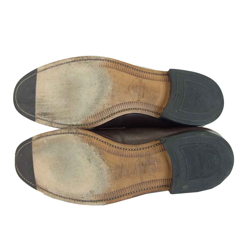 SCOTCH GRAIN スコッチグレイン  HA1240 匠シリーズ 25EEE シボ革 純正シューキーパー付 ローファー ビジネスシューズ ダークブラウン系 25cm【中古】