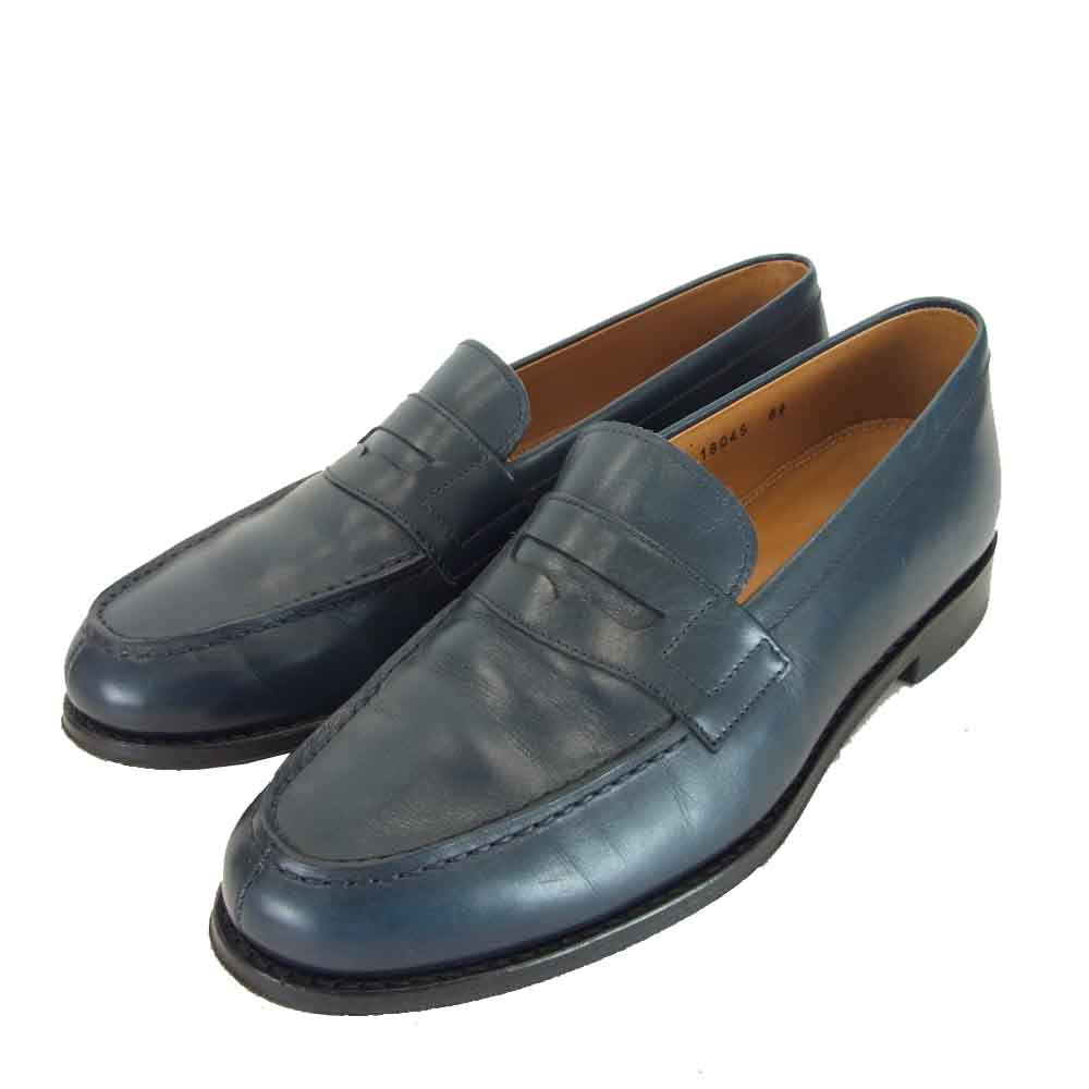JALAN SRIWIJAYA ジャランスリウァヤ 98589 18045 コインローファー ビジネスシューズ ダークネイビー系 6 1/2 【中古】