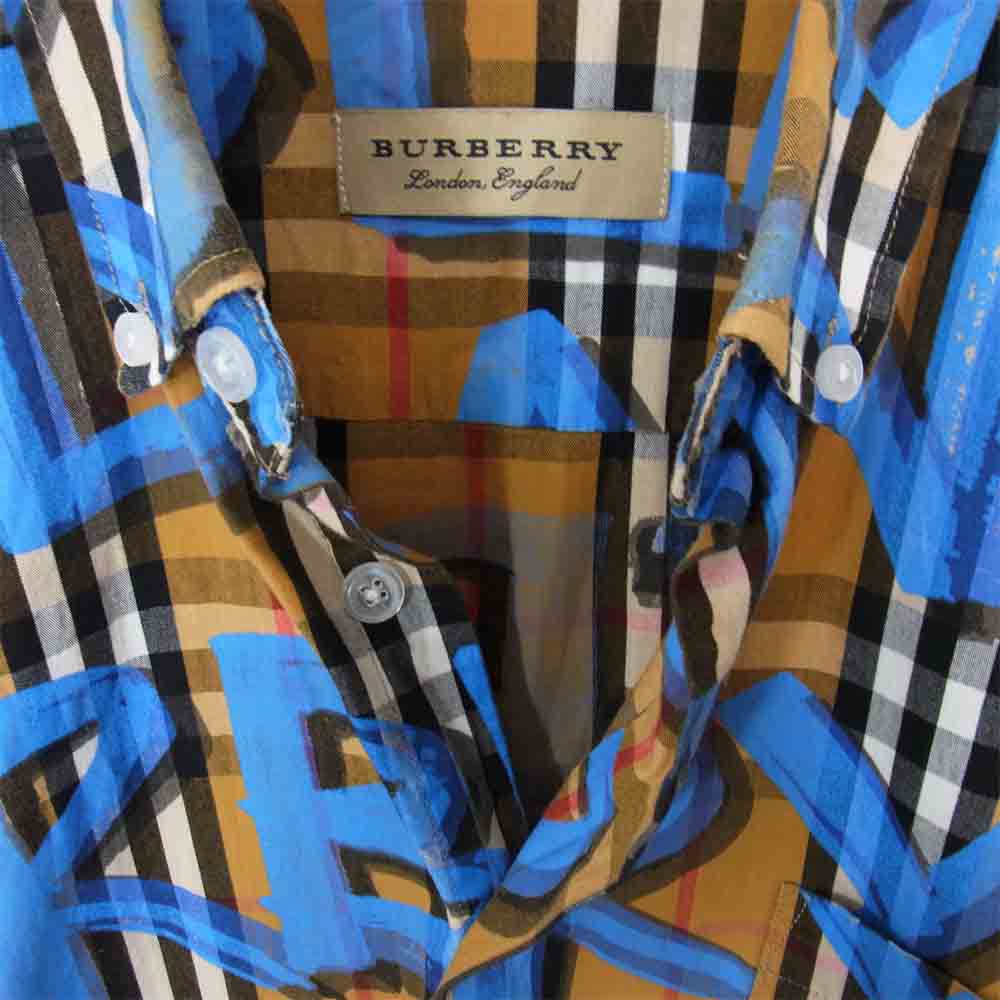 バーバリー　グラフィティチェックシャツ BURBERRY LONDON バーバリー ロンドン Graffiti Print Vintage Check