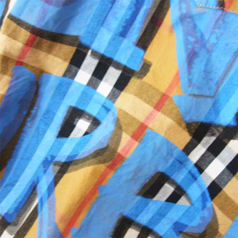 BURBERRY LONDON バーバリー ロンドン Graffiti Print Vintage Check Shirt グラフィティ チェック  シャツ ブラウン系 M【中古】