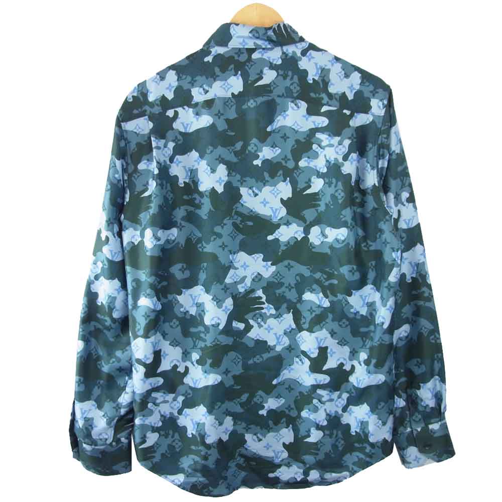LOUIS VUITTON ルイ・ヴィトン 20AW 1A7XVG カモレギュラーシルクシャツ マルチカラー系 M【美品】【中古】