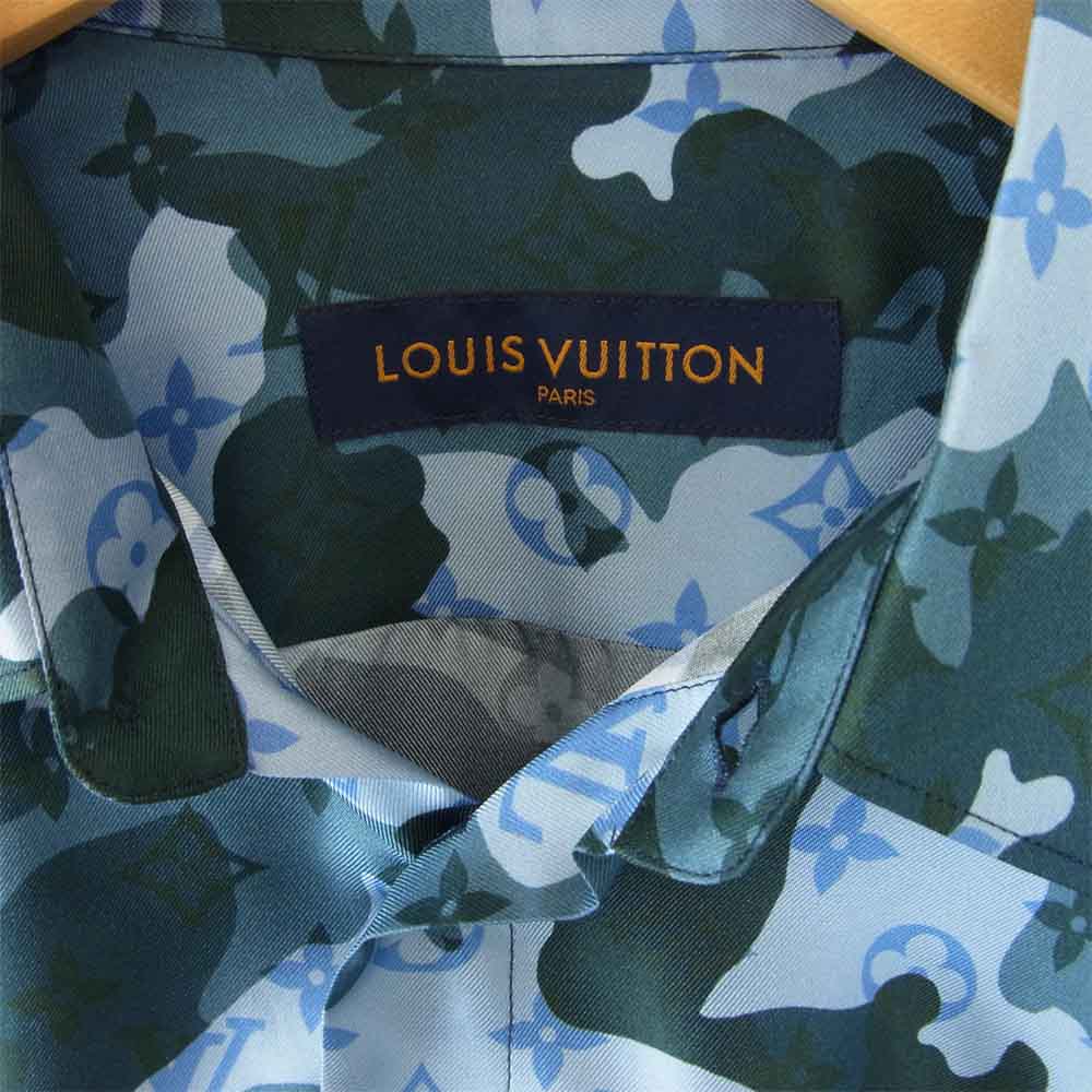 LOUIS VUITTON ルイ・ヴィトン 20AW 1A7XVG カモレギュラーシルクシャツ マルチカラー系 M【美品】【中古】