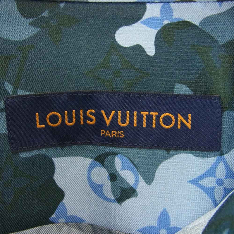 LOUIS VUITTON ルイ・ヴィトン 20AW 1A7XVG カモレギュラーシルクシャツ マルチカラー系 M【美品】【中古】