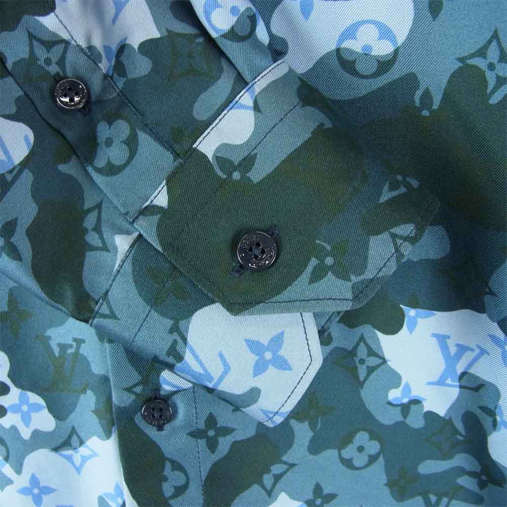 LOUIS VUITTON ルイ・ヴィトン 20AW 1A7XVG カモレギュラーシルクシャツ マルチカラー系 M【美品】【中古】