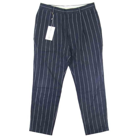 WACKO MARIA ワコマリア 17SS-WMO-SU13 SPENCE BRYSON ストライプ リネン スラックス  ネイビー系 M【中古】