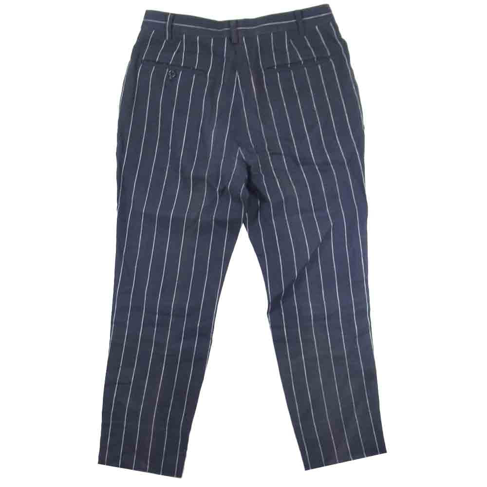 WACKO MARIA ワコマリア 17SS-WMO-SU13 SPENCE BRYSON ストライプ リネン スラックス  ネイビー系 M【中古】