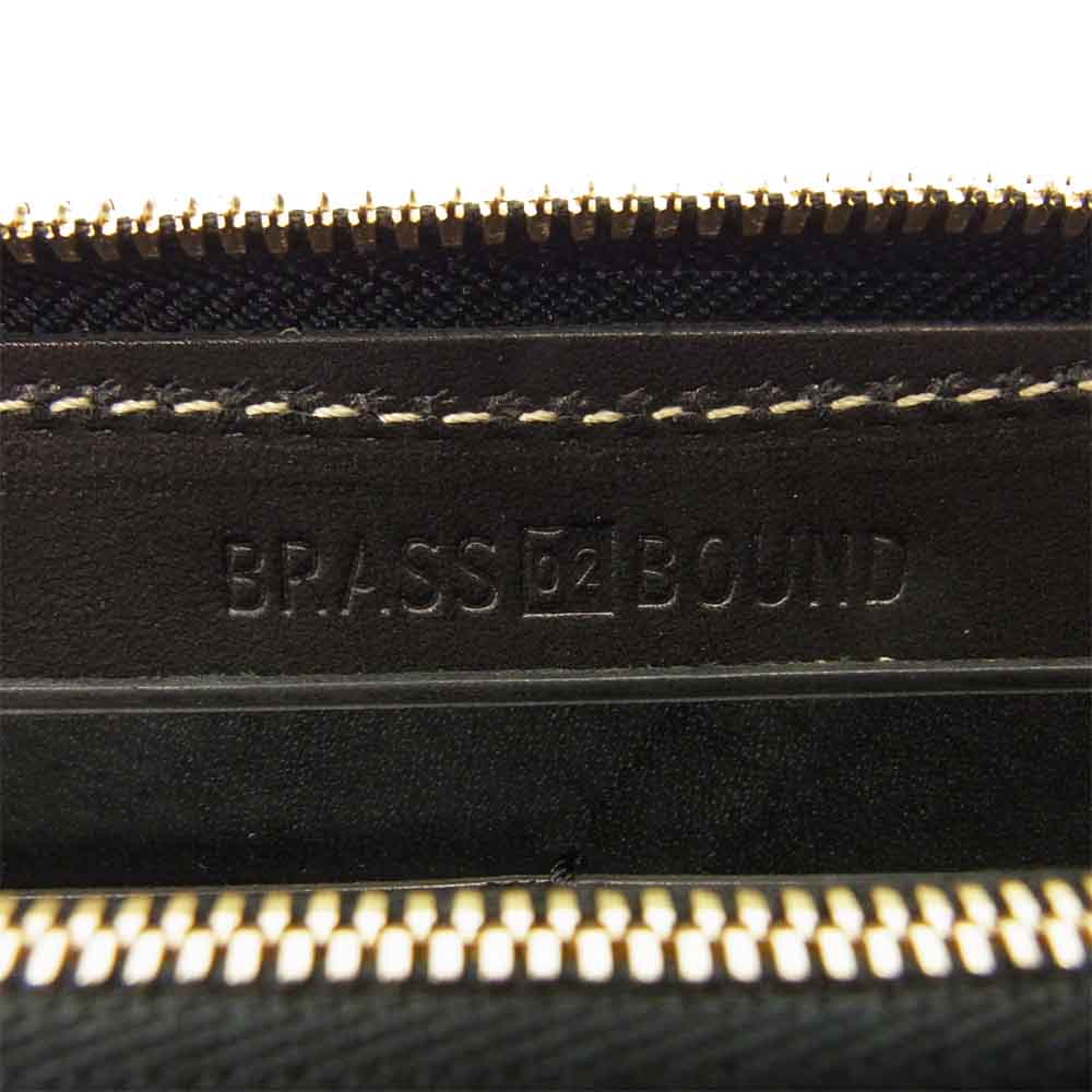Anachronorm アナクロノーム BRASSBOUND LARGE WALLET レザー×キャンバス ラウンドジップ ウォレット ブラック系 グレー系【新古品】【未使用】【中古】