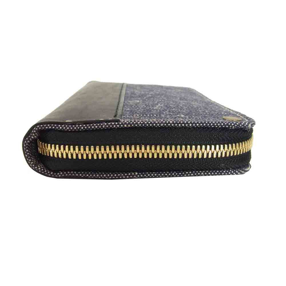 Anachronorm アナクロノーム ANBB-022 BRASSBOUND LARGE WALLET レザー×キャンバス ラウンドジップ ウォレット ブラック系 グレー系【新古品】【未使用】【中古】