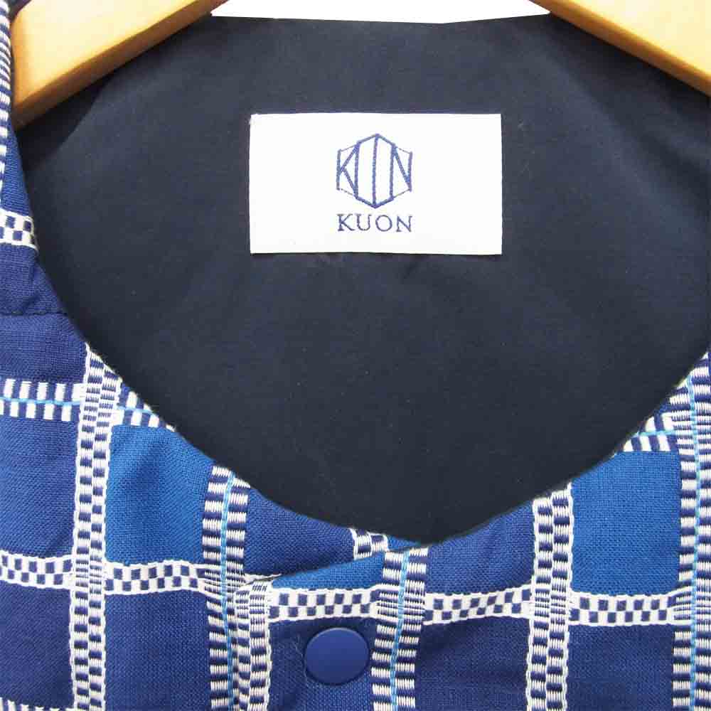クオン 1902-VT01 YOSHINO PLAID VEST 吉野格子 ベスト ブルー系 M【新古品】【未使用】【中古】