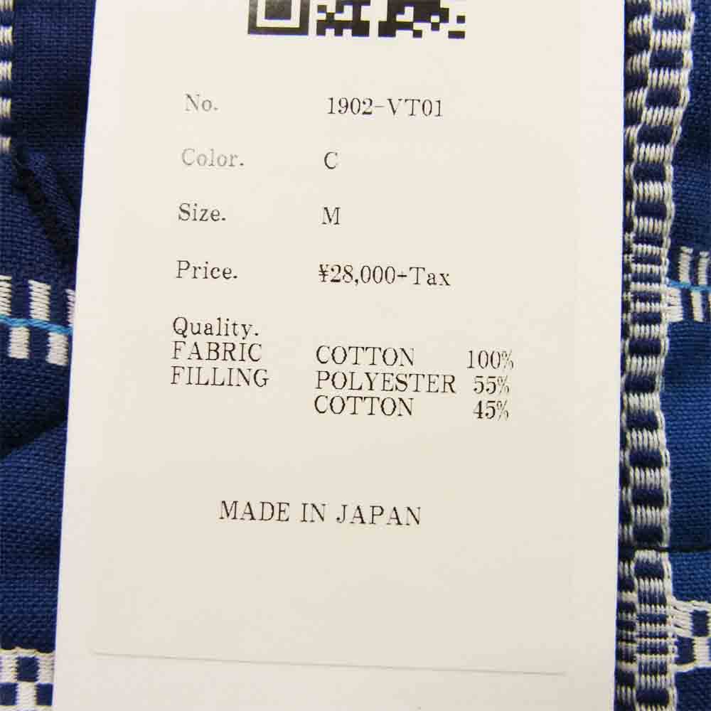 クオン 1902-VT01 YOSHINO PLAID VEST 吉野格子 ベスト ブルー系 M【新古品】【未使用】【中古】
