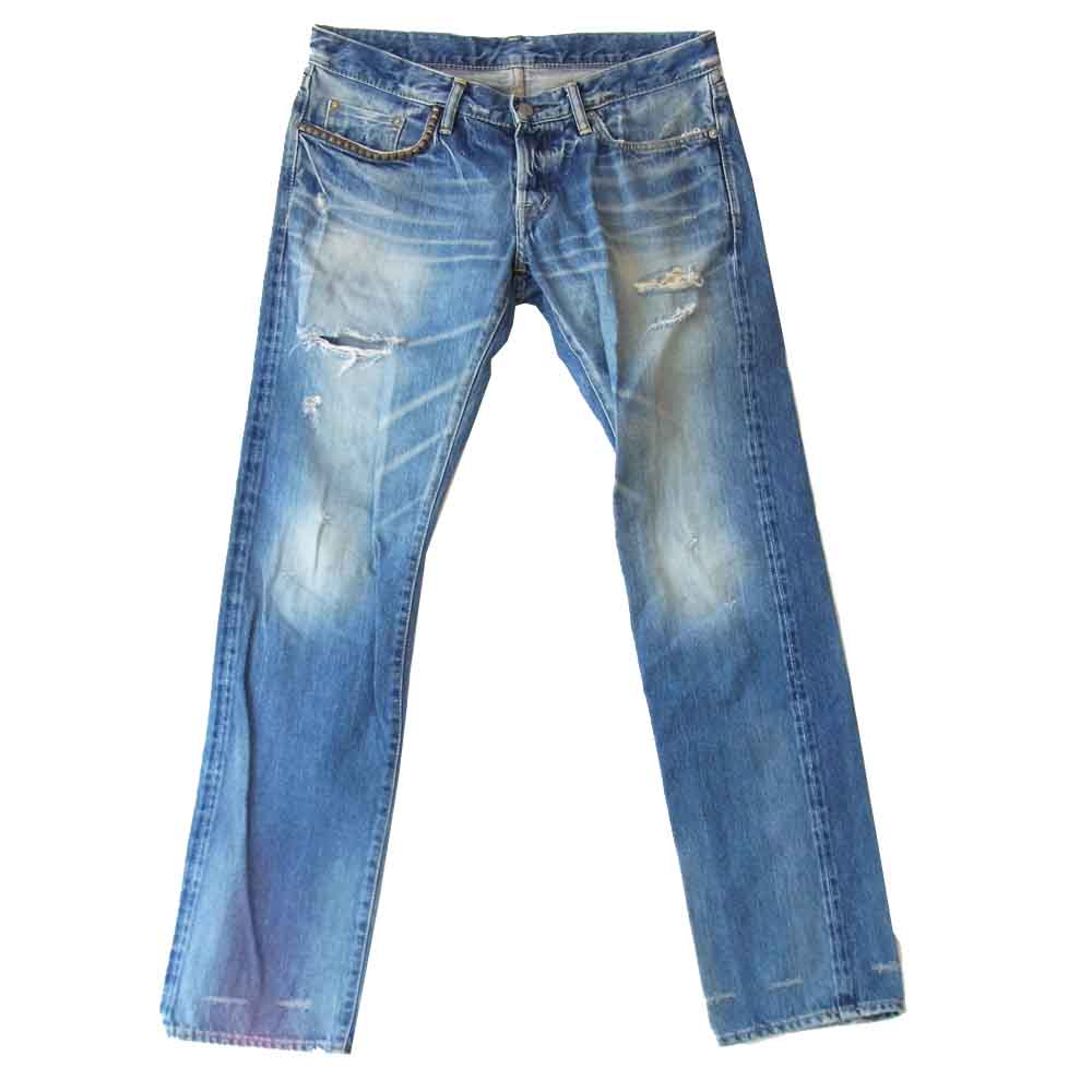 HYSTERIC GLAMOUR ヒステリックグラマー ダメージ スタッズ デニム パンツ インディゴブルー系 32【中古】