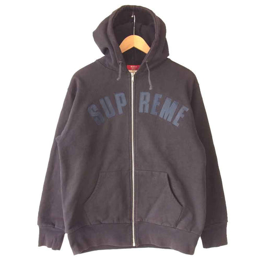 Supreme シュプリーム 17AW Arc Logo Thermal Zip Up Sweatshirt アーチロゴ サーマル ロゴ ネイビー系 M【中古】