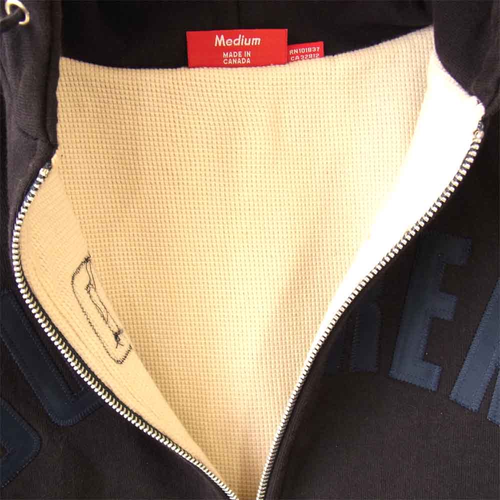 Supreme シュプリーム 17AW Arc Logo Thermal Zip Up Sweatshirt アーチロゴ サーマル ロゴ ネイビー系 M【中古】