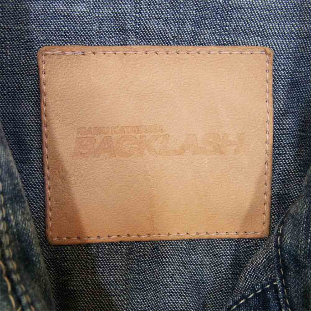 バックラッシュ 1075-06 スタッズ ヴィンテージ加工 ウエスタン デニム ボタン シャツ インディゴブルー系 L【美品】【中古】