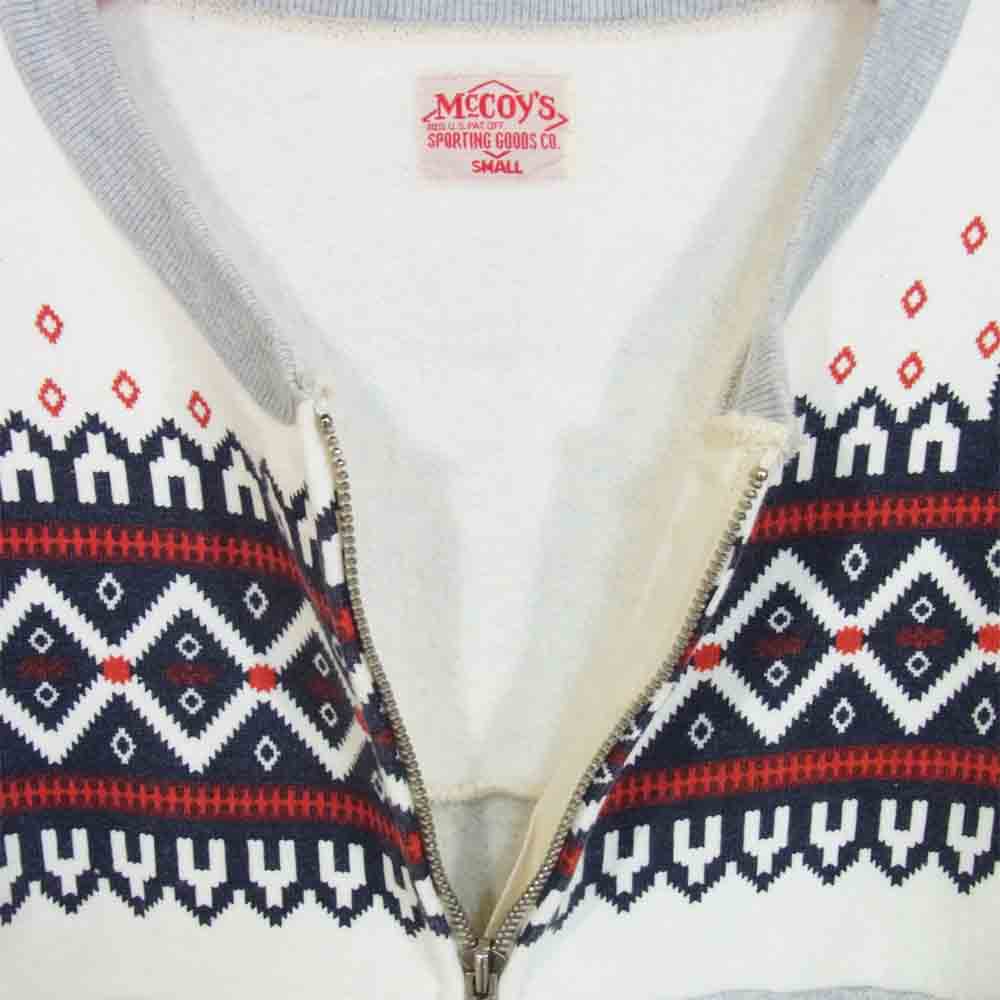 The REAL McCOY'S ザリアルマッコイズ ノルディック 雪柄 ジップ スウェット カーディガン グレー系 S【中古】