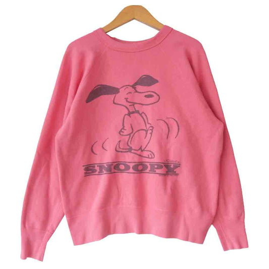 WAREHOUSE ウエアハウス 70s 復刻 SNOOPY スヌーピー プリント スウェット ピンク系 S【中古】