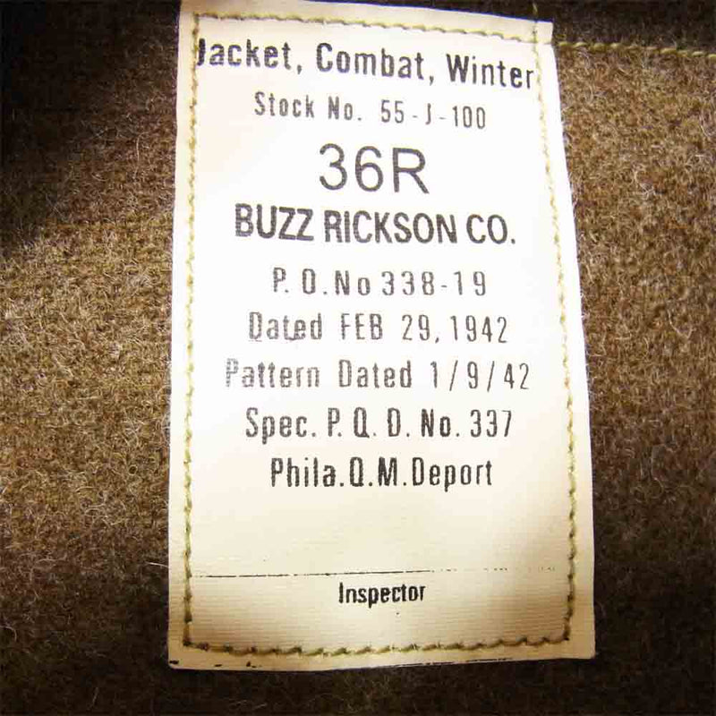 Buzz Rickson's バズリクソンズ M13803 M品番 TAXI DRIVER タクシードライバー タンカース ジャケット ベージュ系  36R【中古】