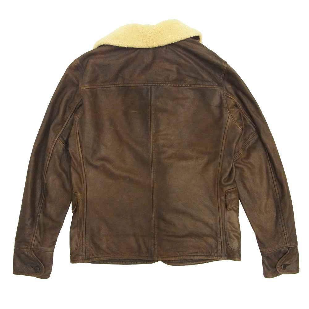 RRL ダブルアールエル 国内正規品 シアリング ランチコート レザー ダークブラウン系【極上美品】【中古】