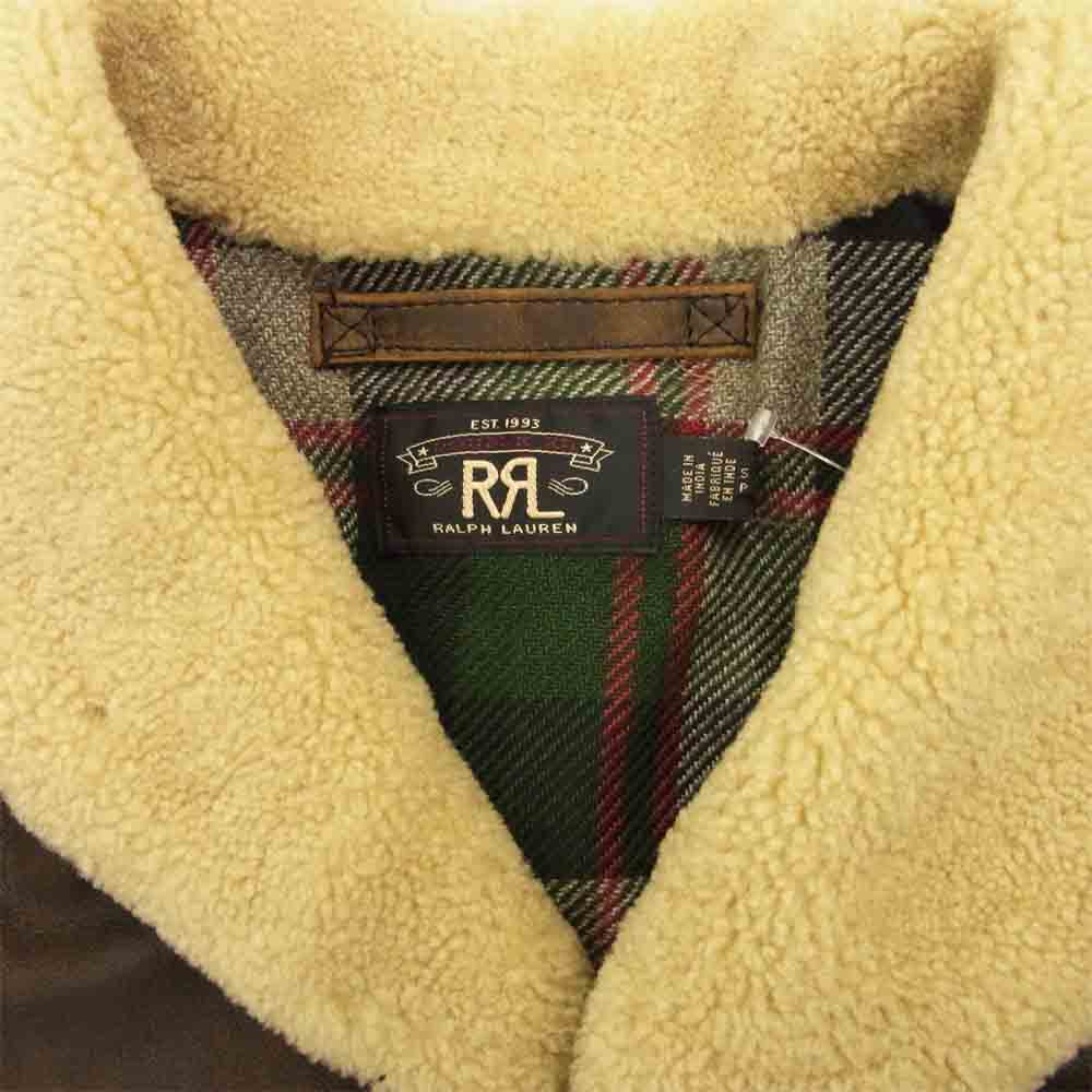 RRL ダブルアールエル 国内正規品 シアリング ランチコート レザー ダークブラウン系【極上美品】【中古】
