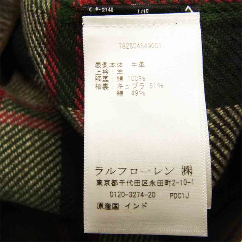 RRL ダブルアールエル 国内正規品 シアリング ランチコート レザー ダークブラウン系【極上美品】【中古】