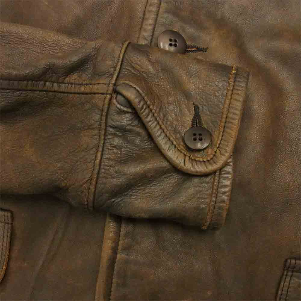 RRL ダブルアールエル 国内正規品 シアリング ランチコート レザー ダークブラウン系【極上美品】【中古】