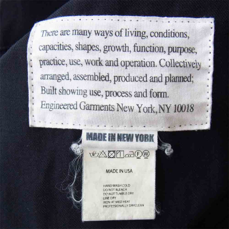 Engineered Garments エンジニアードガーメンツ USA製 ショールカラー ガウン コート ネイビー系 XS【中古】