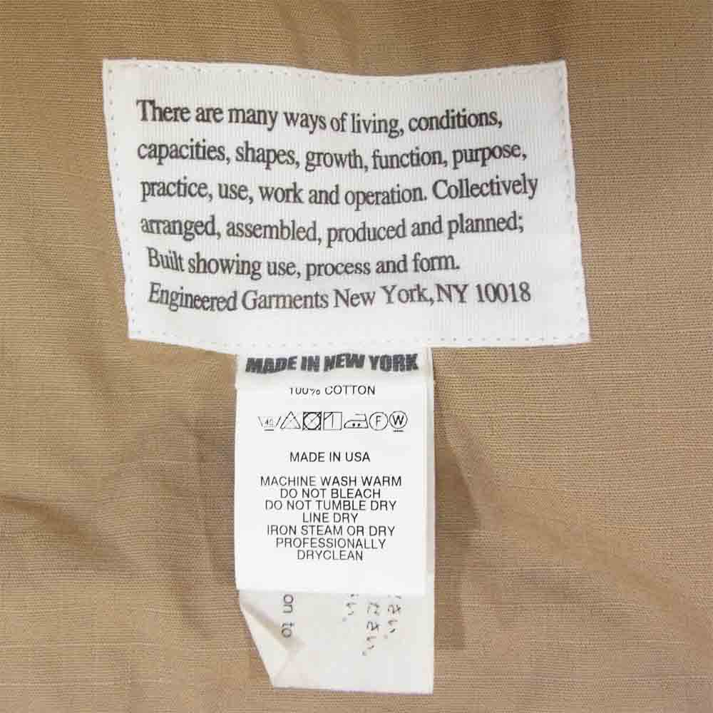 Engineered Garments エンジニアードガーメンツ Sonor Shirt Jacket ソナー シャツ ジャケット コットンリップストップ パーカー ベージュ系 S【美品】【中古】