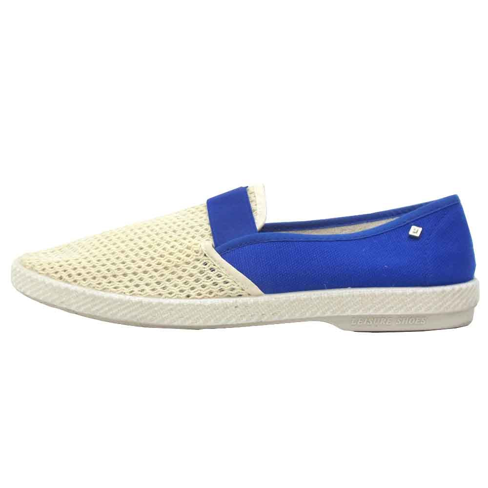 リビエラ エスパドリーユ ベージュ系 ブルー系 44【中古】