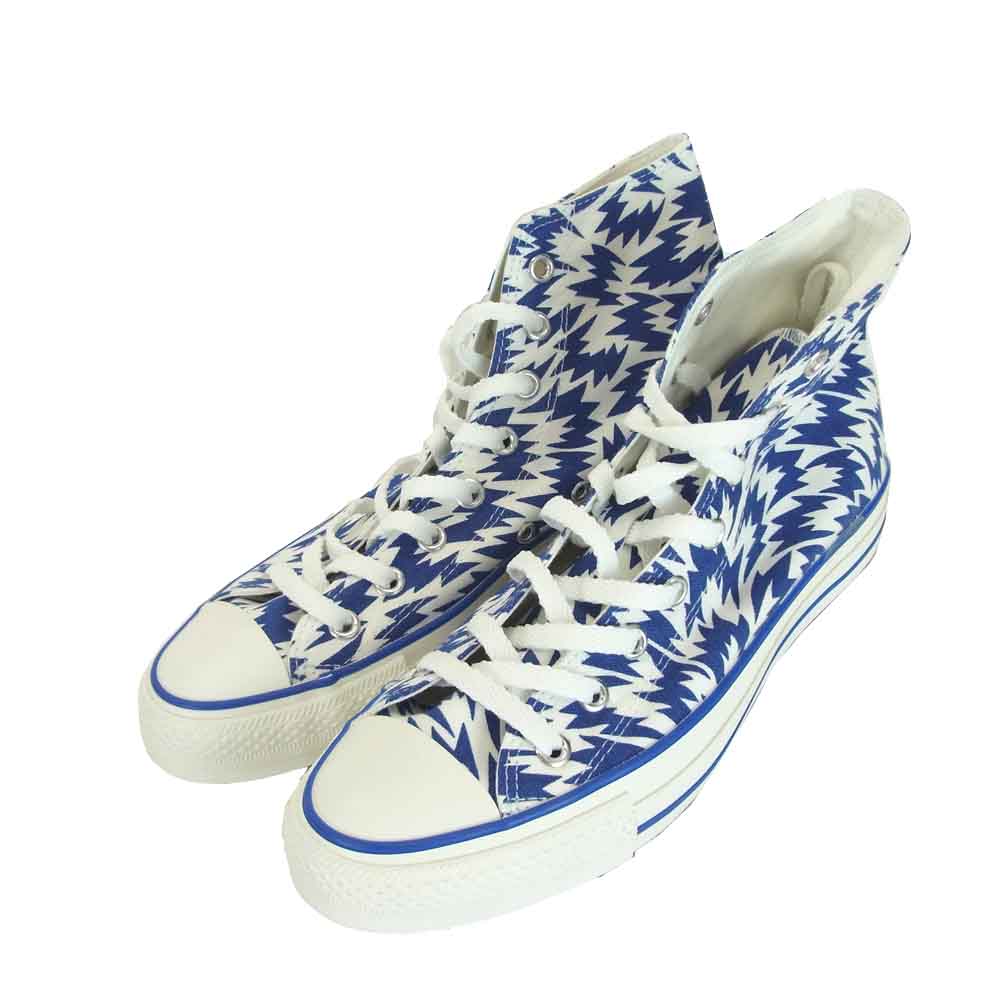 ELEY KISHIMOTO イーリーキシモト 総柄 ハイカット スニーカー ホワイト系 ブルー系 27cm【美品】【中古】