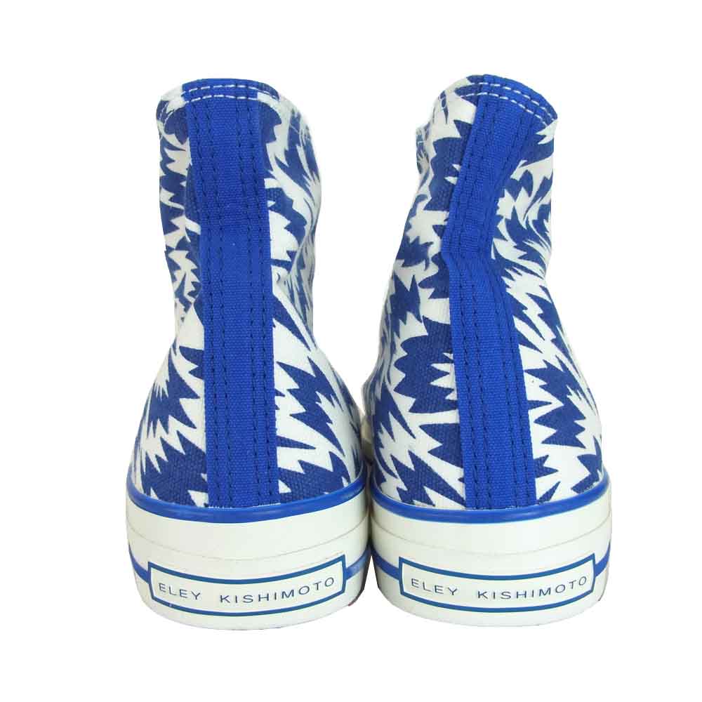 ELEY KISHIMOTO イーリーキシモト 総柄 ハイカット スニーカー ホワイト系 ブルー系 27cm【美品】【中古】