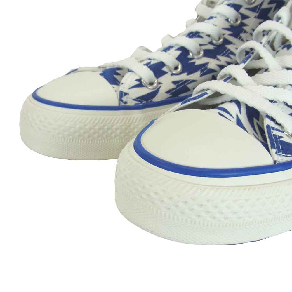 ELEY KISHIMOTO イーリーキシモト 総柄 ハイカット スニーカー ホワイト系 ブルー系 27cm【美品】【中古】