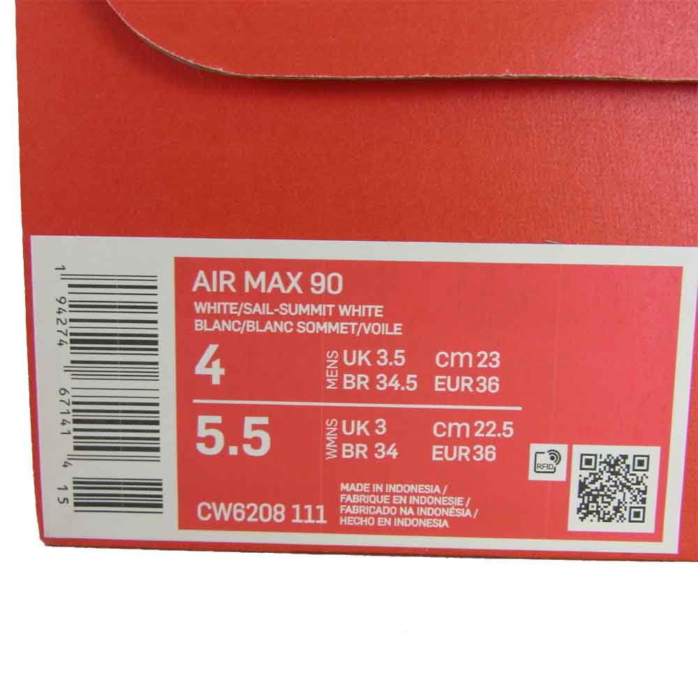 NIKE ナイキ CW6208 111 AIR MAX 90 エアマックス 90 オフホワイト系 ベージュ系 セイル 23cm【新古品】【未使用】【中古】