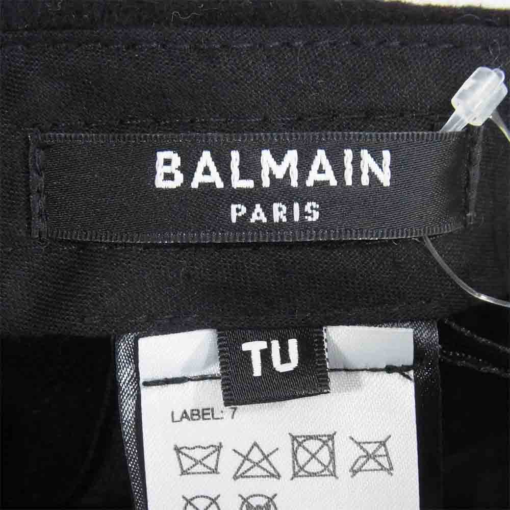 BALMAIN バルマン 国内正規品 エンボス ロゴ ウール キャップ ブラック系 TU【新古品】【未使用】【中古】