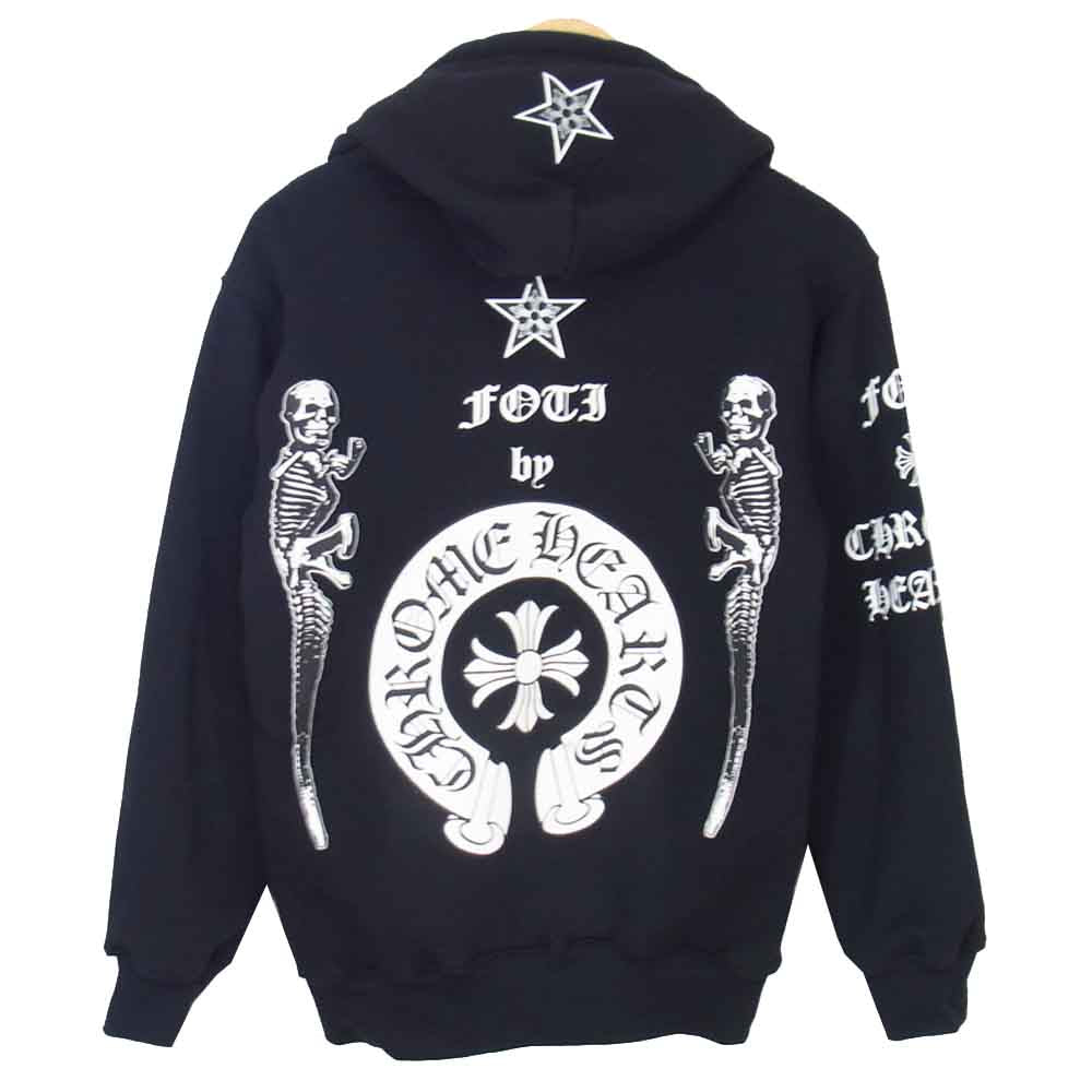 CHROME HEARTS クロムハーツ（原本無） フォティ 裏サーマル ジップ パーカー ブラック系 S【中古】
