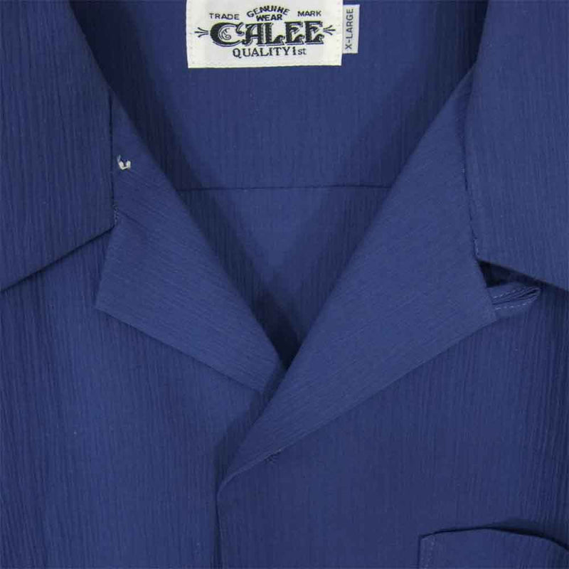 CALEE キャリー バック 刺繍 半袖シャツ ブルー系 XL【中古】