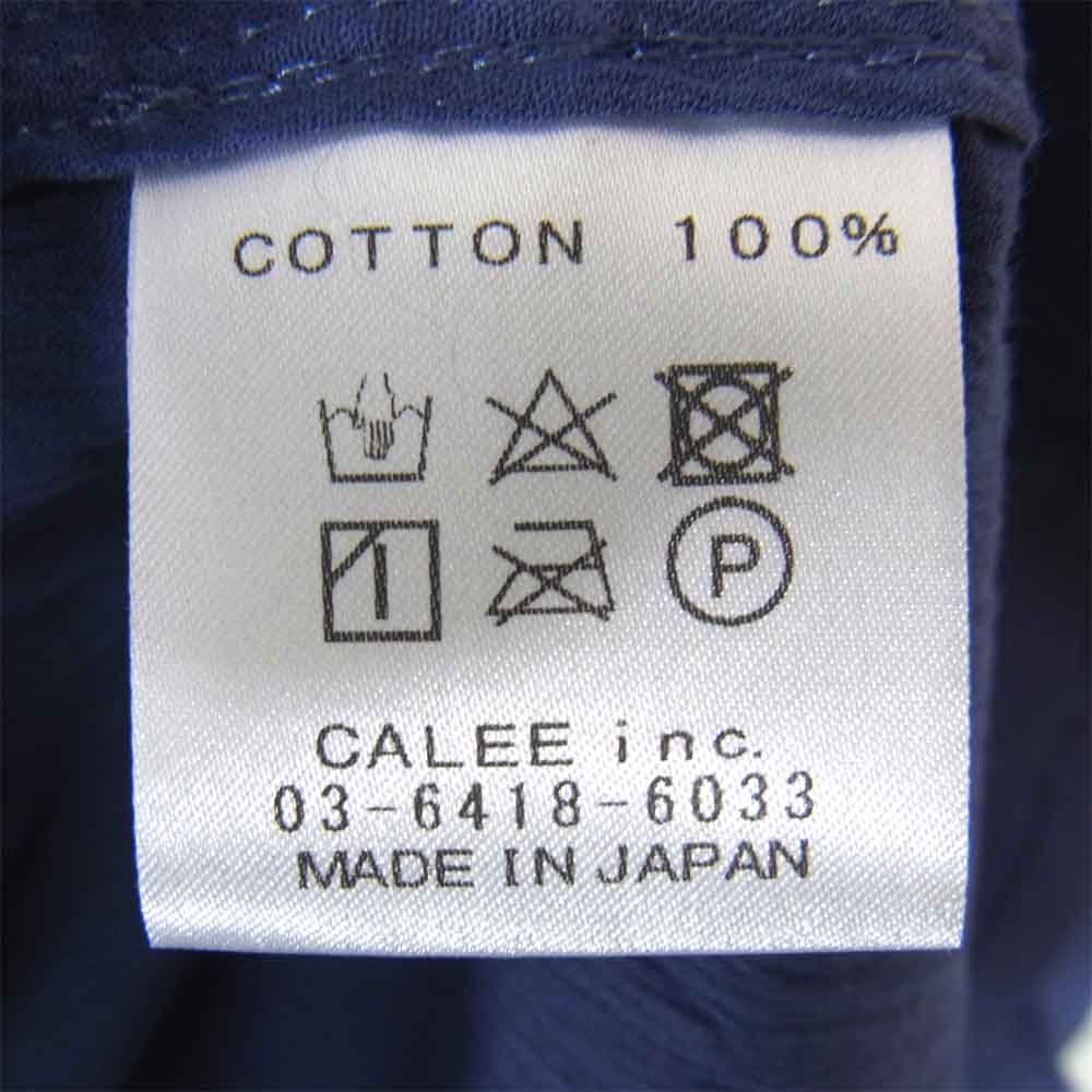 CALEE キャリー バック 刺繍 半袖シャツ ブルー系 XL【中古】