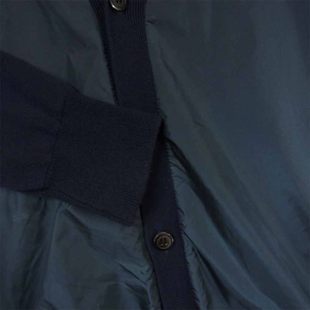 junhashimoto ジュンハシモト KNT019 1091510019 COMBINATION KNIT C/D コンバット ニット ナイロン 切り返し カーディガン ダークネイビー系 3【美品】【中古】