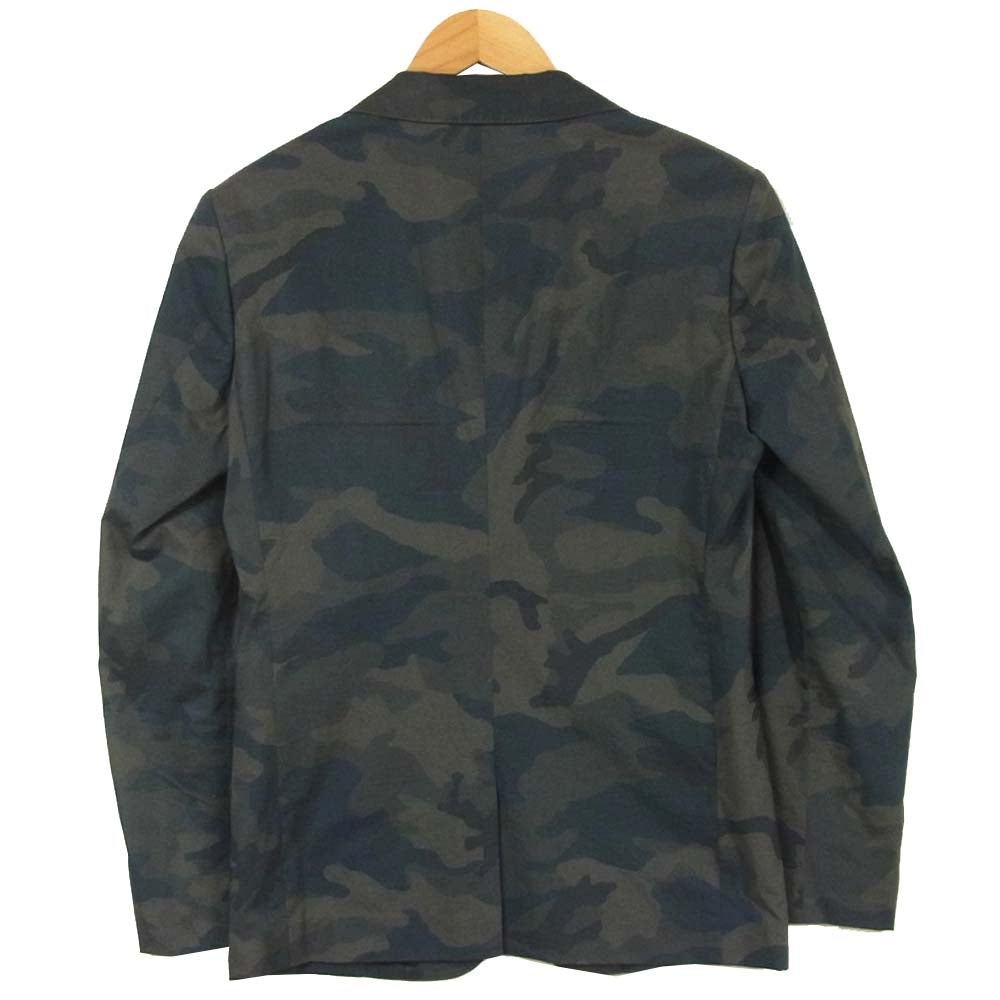 junhashimoto ジュンハシモト JKT014 1031510014 STAND COLOR JACKET カモ柄 スタンド カラー 3B テーラード ジャケット グレイッシュブルー系 3【美品】【中古】